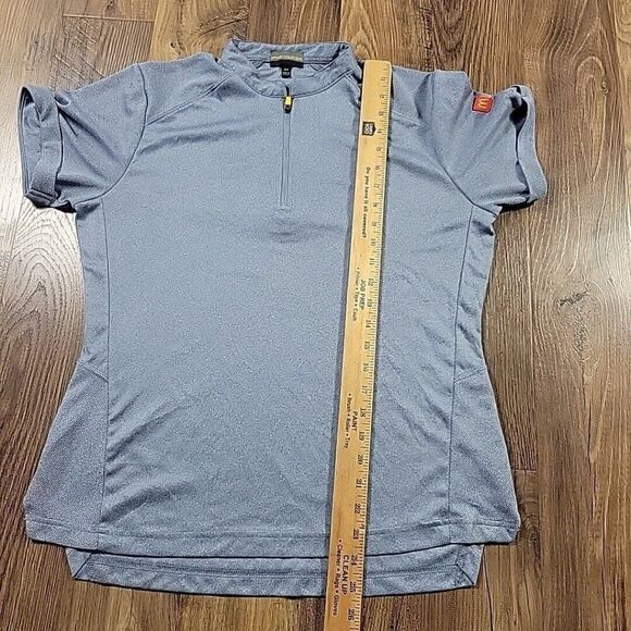 McDonalds Shirt Womens Medium Blue 3/4 Zip Work Short Sleeve - Picture 5 of 7